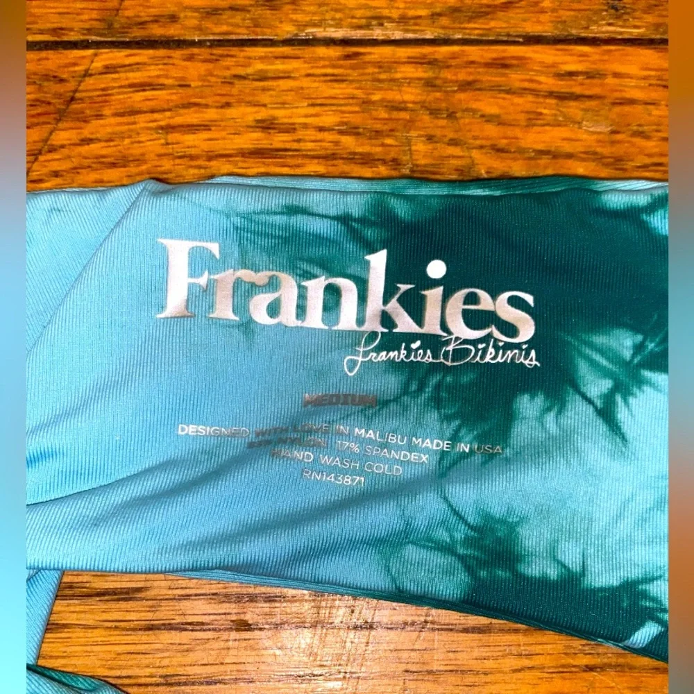 Frankie's Bikinis Teal & Light Blue Tie-Dye One-Piece Swimsuit